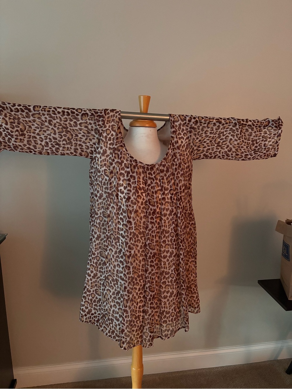 BCBGMaxAzria Leopard Print Blouse in Brown and Cream